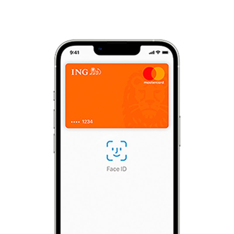 pantalla de móvil con tarjeta de ing