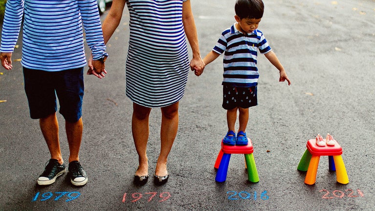 Familia en la calle 