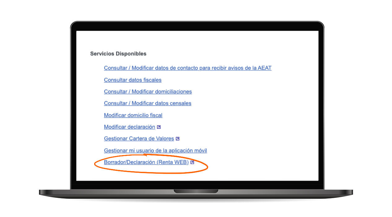 Presentar la renta por internet: paso 2