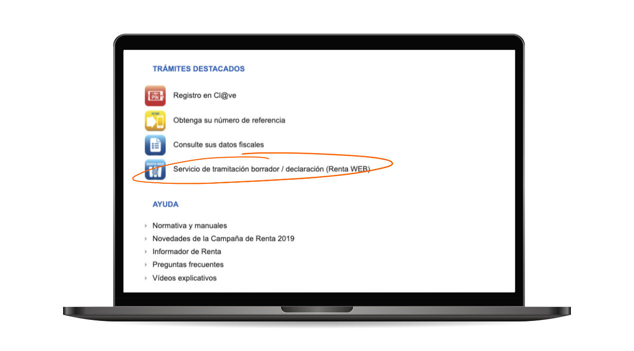 Presentar la renta por internet: paso 1