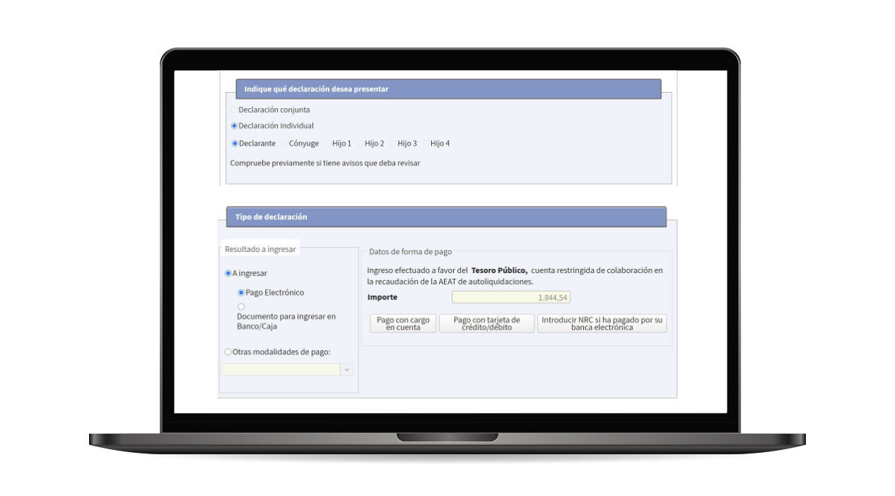 Presentar la renta por internet: paso 3
