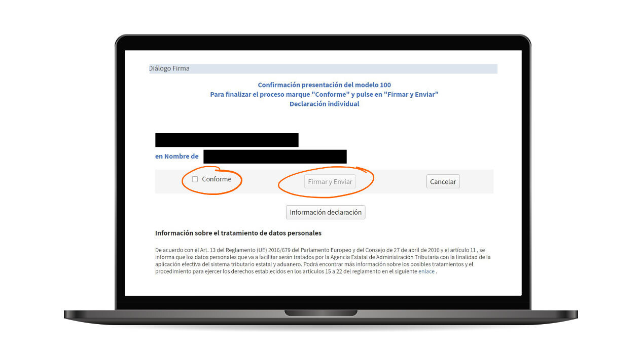 Presentar la renta por internet: paso 5