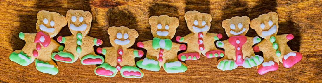 Osos de galleta con cara sonriente
